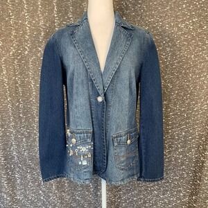Vintage Y2K Together Denim Embellished Jean Jacket Western Women's 14
